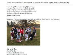 America Recycles Day Berg